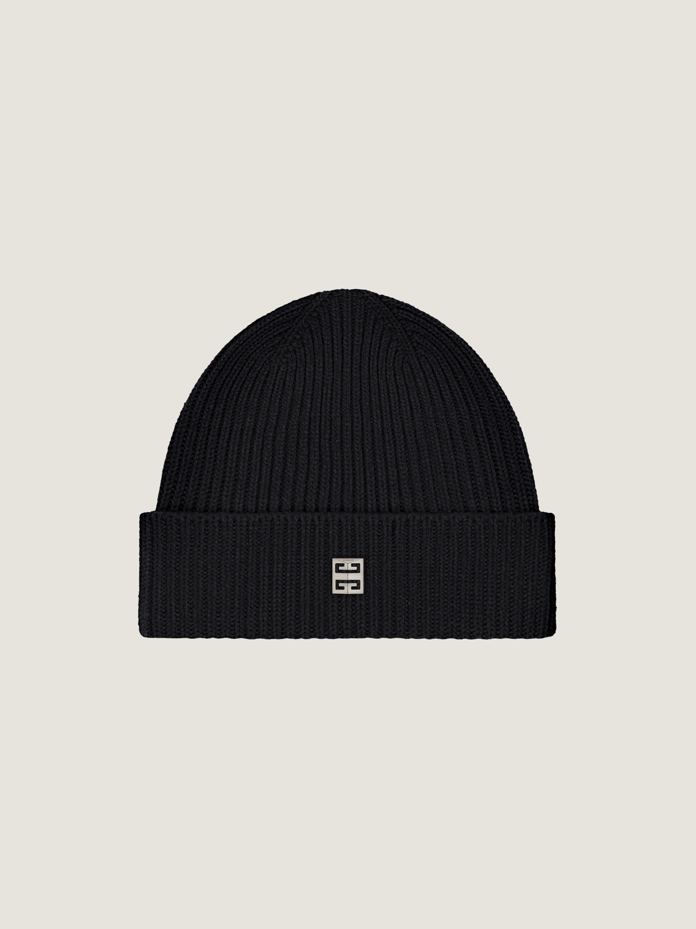 Ribbed beanie in wool and cashmere